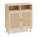 Buffet en Bois de Frêne avec Portes en Rotin