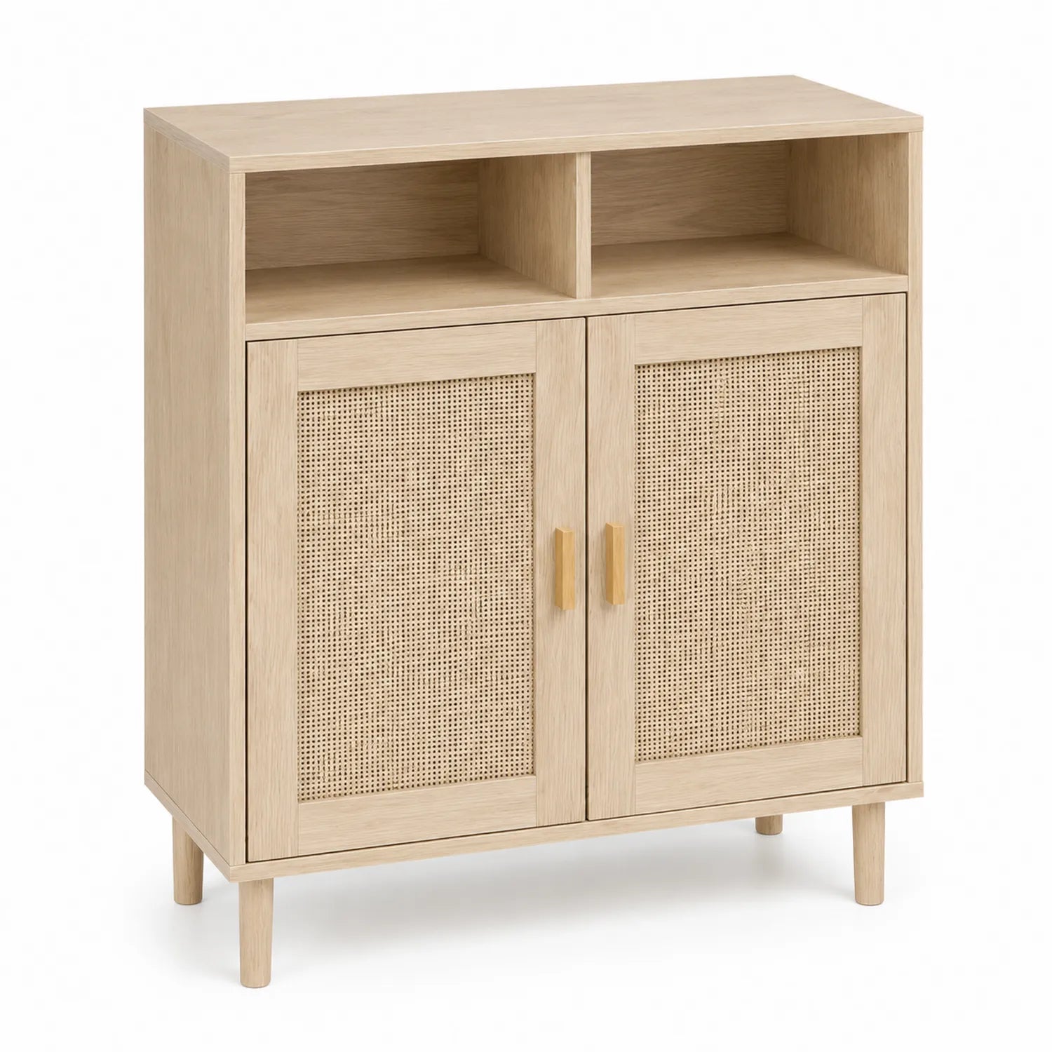 Buffet en Bois de Frêne avec Portes en Rotin