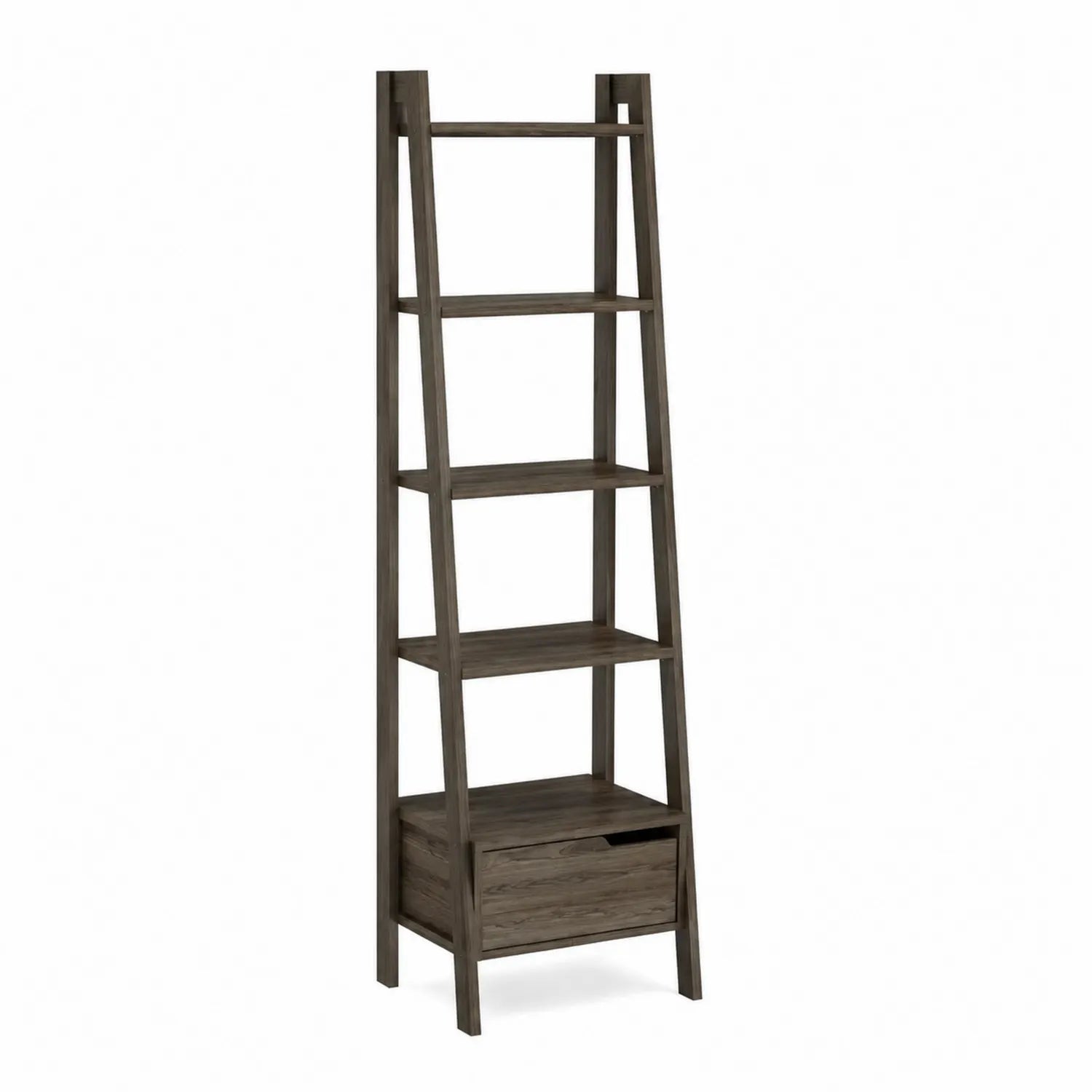 Étagère escalier bois avec tiroir 180cm x 60cm x 40cm Marron