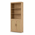 Bibliothèque en bois et rotin 80x35x180 cm