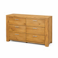 Commode en Chêne 6 Tiroirs Bois Naturel