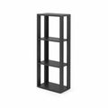 Étagère noire en bois 4 niveaux 142x33x33 cm
