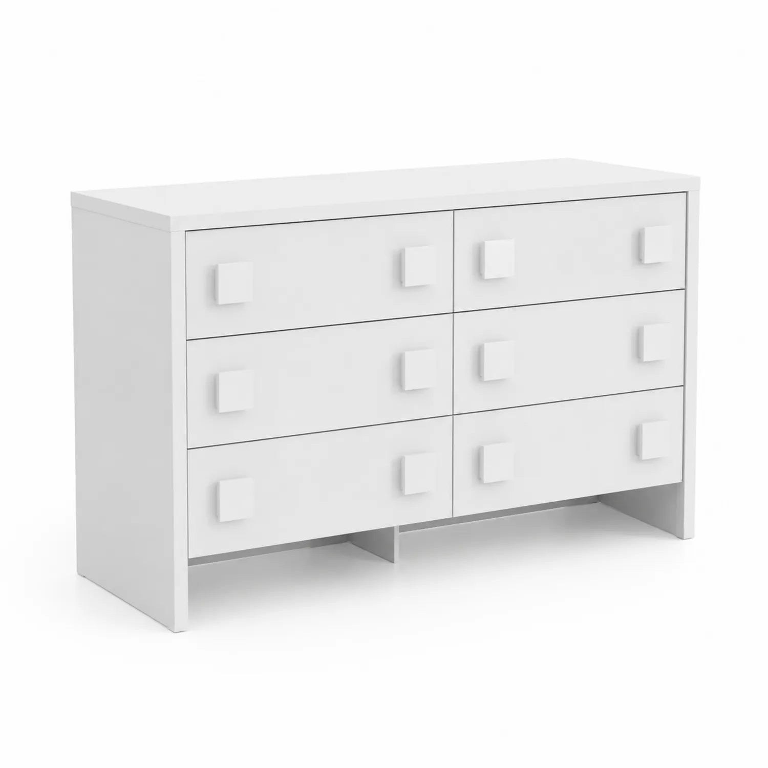 Commode en Panneaux de Particules Blanc 6 Tiroirs 120x40x75 cm