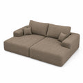 Canapé modulable en velours côtelé Marron 200x150x85 cm
