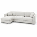Canapé d'angle en polyester Gris clair avec méridienne réversible 280x160x85 cm